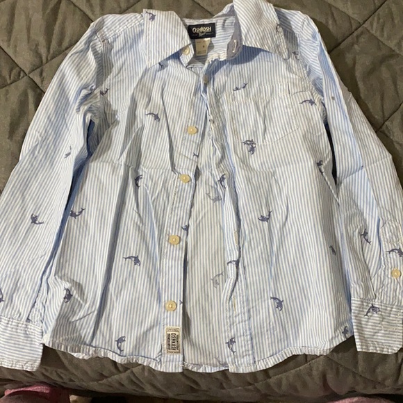 OshKosh Dolphin striped button down - Picture 1 of 2